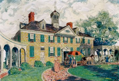 Mount Vernon, nabij Alexandria, Virginia, VS, 18e eeuw, 1921 door James Preston