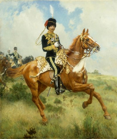 Portret van Kolonel A.G. Lucas, van de Suffolk Yeomanry, te Paard door James Prinsep Beadle