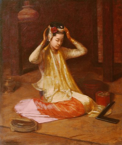 Een Birmese danser, ca. 1920 door James Raeburn Middleton