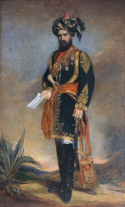 Kolonel Probyn CB VC (1833-1924) Ere-ADC van de onderkoning van India en HMs Indiase Cavalerie, ca. 1867 door James Rannie Swinton