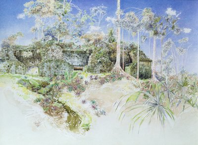 Verwoeste Tempel, Tikal, Guatemala, 1984 door James Reeve