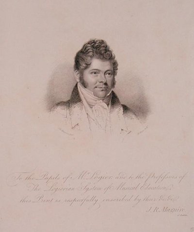 Portret van Johann Bernhard Logier (1777-1846) gegraveerd door H. Meyer (gravure) door James Robert (after) Maguire