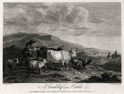 Een landschap en vee, 1774 door James Roberts