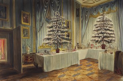Kerstbomen van de Hertogin van Kent in Windsor Castle. 1850 door James Roberts