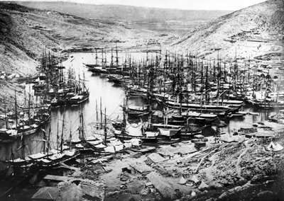 Haven van Balaklava tijdens de Krimoorlog, ca. 1855 door James Robertson
