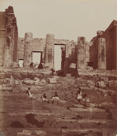 De Propylaeën op de Akropolis door James Robertson