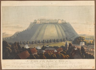 Een uitzicht op het fort van Bitche. Een strafdepot voor Britse krijgsgevangenen, 1799 door James Rouse