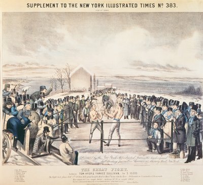 Het Grote Gevecht tussen Tom Hyer en Yankee Sullivan, 1849 door James S. Baillie