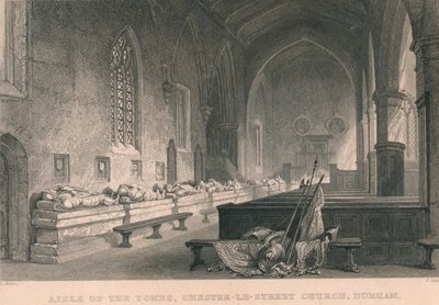 Zijbeuk van de graven, Chester-Le-Street Kerk, Durham, 1834 door James Sands