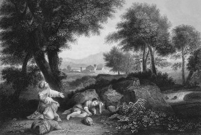 En de engel van God riep Hagar uit de hemel, midden-late 19e eeuw door James Sands