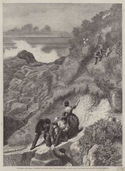 Het Verzamelen van de Kudde, een Scène aan de Welshe Kust door James Sant