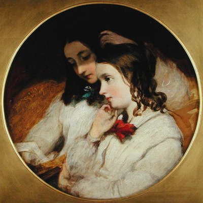 Studie van twee meisjes door James Sant