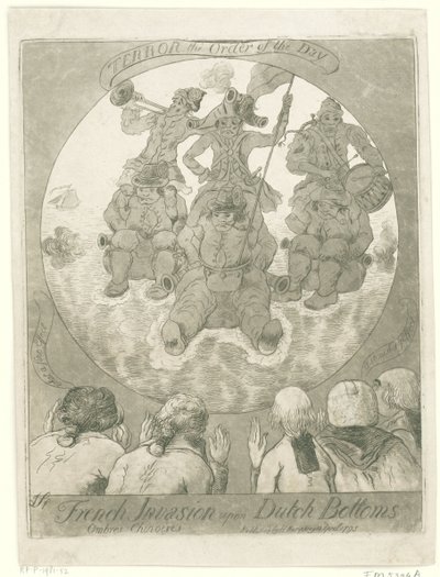 Spotprent op de Franse invasie, 1795 door James Sayers