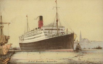Cunard lijnschip RMS Carinthia door James Scrimgeour Mann