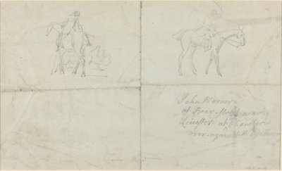 Bereden ruiters [verso] door James Seymour