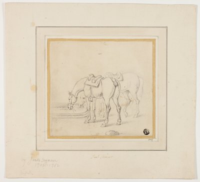 Twee Paarden Drinken door James Seymour