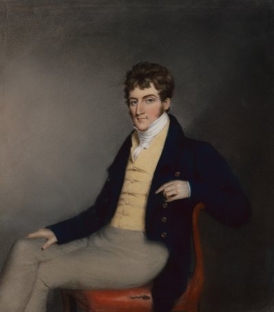 Portret van een Heer in een Gele Waistcoat, ca. 1795 door James Sharples