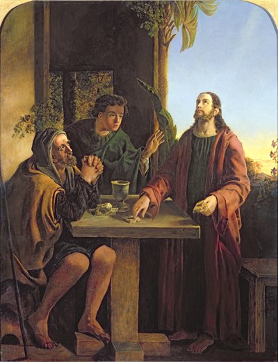 Christus in Emmaüs door James Smetham