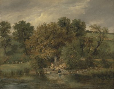 Schapen wassen bij Postwick Grove, Norwich door James Stark