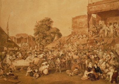 De kermis gehouden op 1 augustus in Hyde Park door James Stephanoff