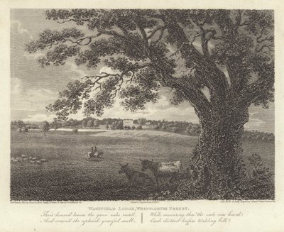 Robert Bloomfield, dichter: Wakefield Lodge, Whittlebury Forest (gravure) door James Storer