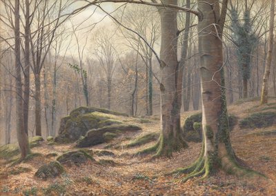 Een winterochtend, rijp smeltend, 1885-1894 door James Thomas Watts