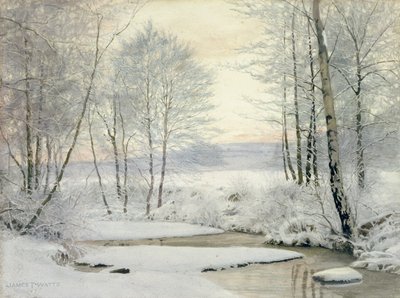 Winterzonsondergang door James Thomas Watts