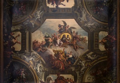 Plafond van de Bovenzaal in de Geschilderde Zaal, ca. 1707-27 door James Thornhill