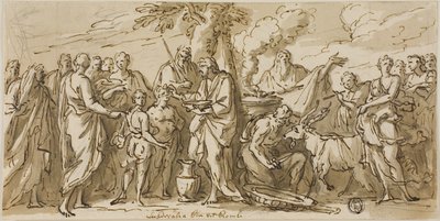 Lupercalia (recto), en Schetsen van Figuren (verso) door James Thornhill