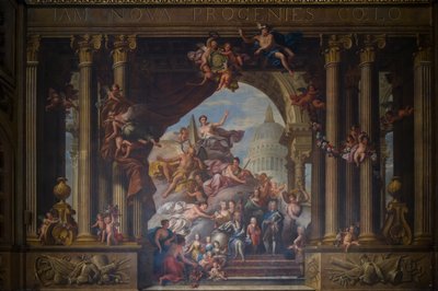 De westelijke muur van de Painted Hall, c.1707-27 door James Thornhill