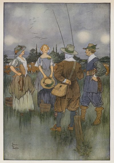 Illustratie voor The Compleat Angler door Izaak Walton door James Thorpe