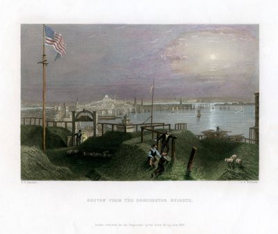 Boston gezien vanaf de Dorchester Heights, VS door James Tibbitts Willmore