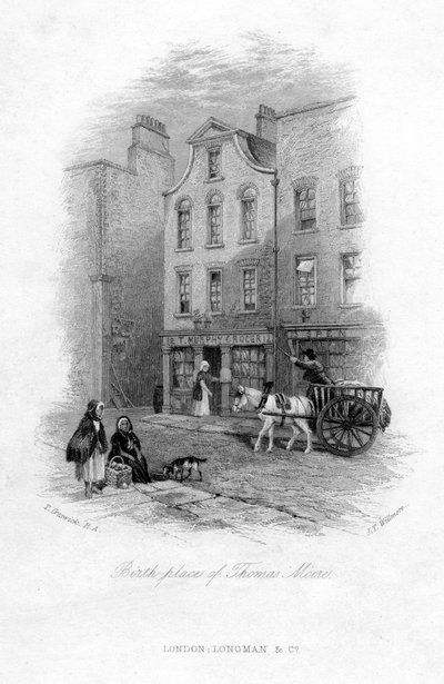 De geboorteplaats van Thomas Moore, Dublin, 19e eeuw door James Tibbitts Willmore