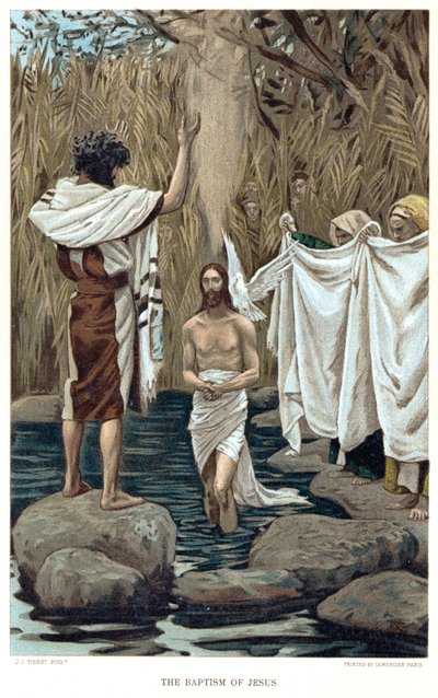 Doop van Jezus door Johannes de Doper, ca. 1890 door James Tissot