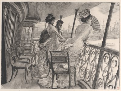 De Galerij van H.M.S. Calcutta Souvenir van een Bal aan Boord door James Tissot