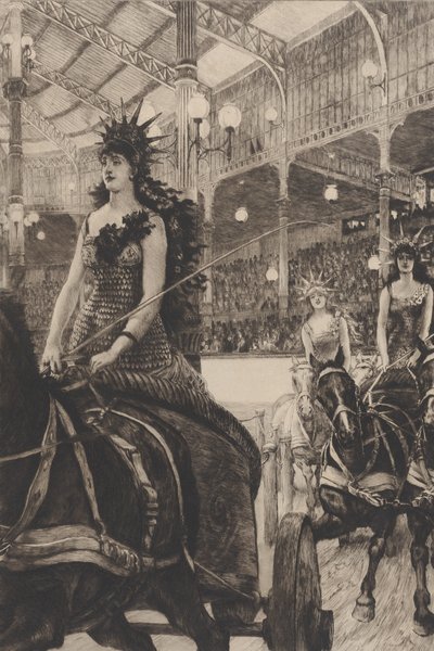 De dames van de wagens in het Hippodrome, 1885 door James Tissot