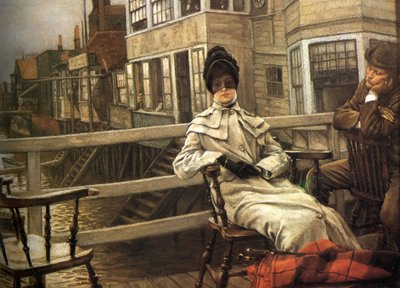 Wachten op de veerboot II door James Tissot