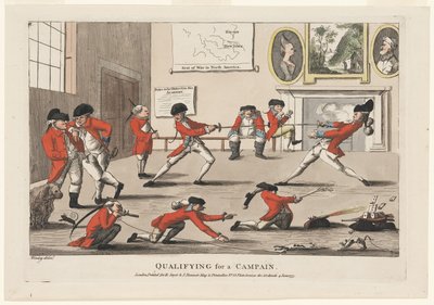 Kwalificeren voor een campagne, gepubliceerd 1777 door James Verney