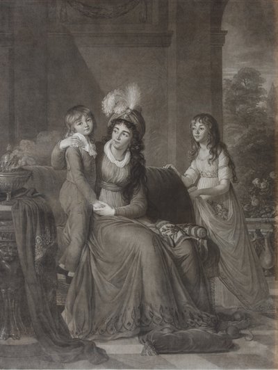 Portret van Ekaterina Sergeevna Samoylova, geboren Trubetskaya met kinderen door James Walker
