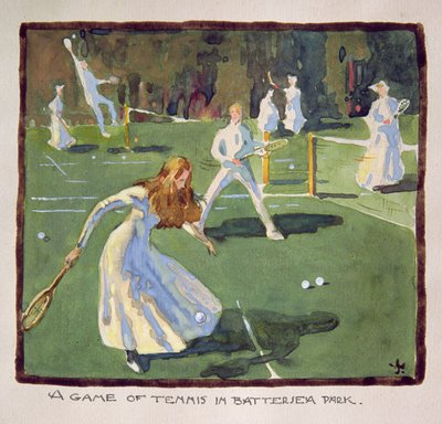 Een Partijtje Tennis in Battersea Park door James Wallace