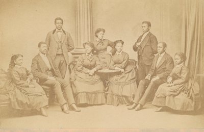 Carte-de-visite van de Jubilee Singers, 1872, later gedrukt door James Wallace Black