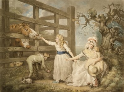 Medelijdende Kinderen, gegraveerd door William Ward (1766-1826) 1793 door James Ward