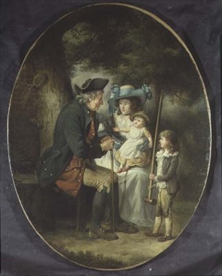 Familie in een landschap door James Ward
