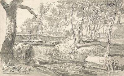 Rivierlandschap met Waterval door James Ward
