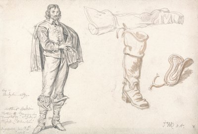 Studies van een Staand Figuur en een Laars, 1825 door James Ward