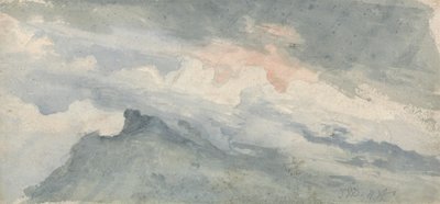 Studie van een heuveltop en lucht door James Ward