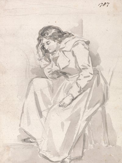 Studie van een zittende vrouw door James Ward