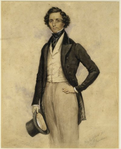 Portret van Felix Mendelssohn Bartholdy door James Warren Childe