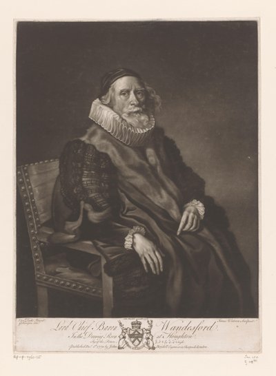 Portret van Rowland Wandesford door James Watson (prentmaker)
