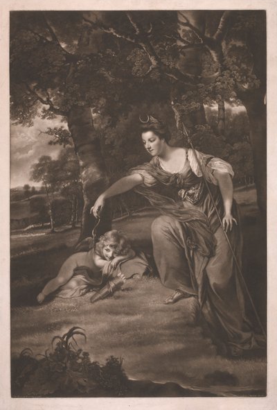 Hertogin van Manchester met haar zoon George, Viscount Mandeville, als 